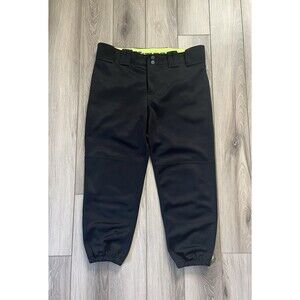 Mizuno Softball Pants Womens Medium Black 2 Snap Closure Elastic Bottom